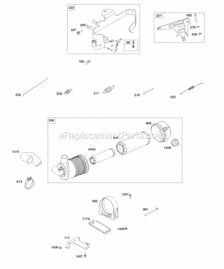 Controls Springs Air Cleaner Diagram and Parts List for 541777-0110-E1  Briggs and Stratton Engine